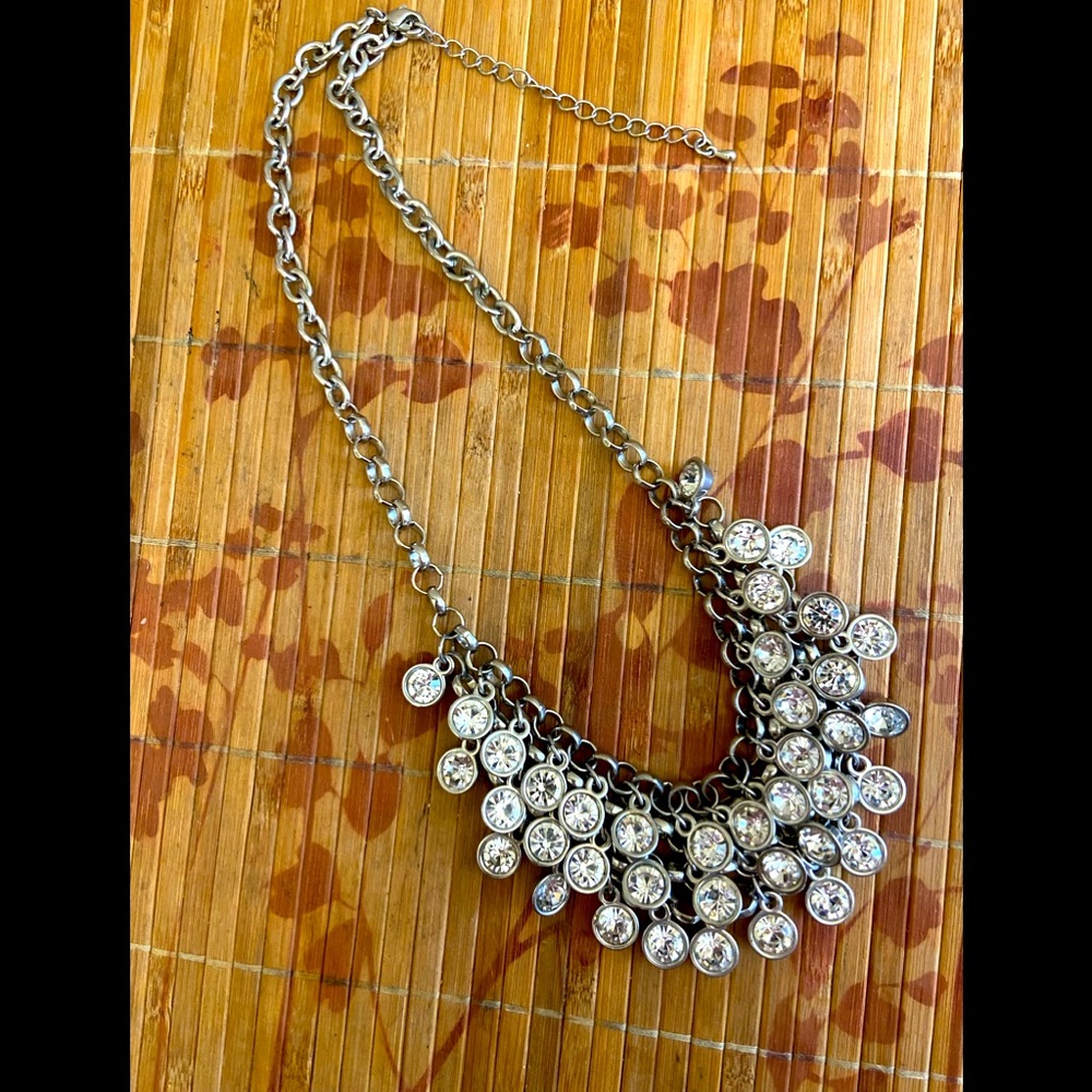 Vintages Unsigned Triple Layer Rhinestoned Necklace